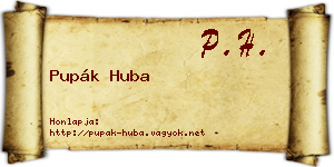 Pupák Huba névjegykártya